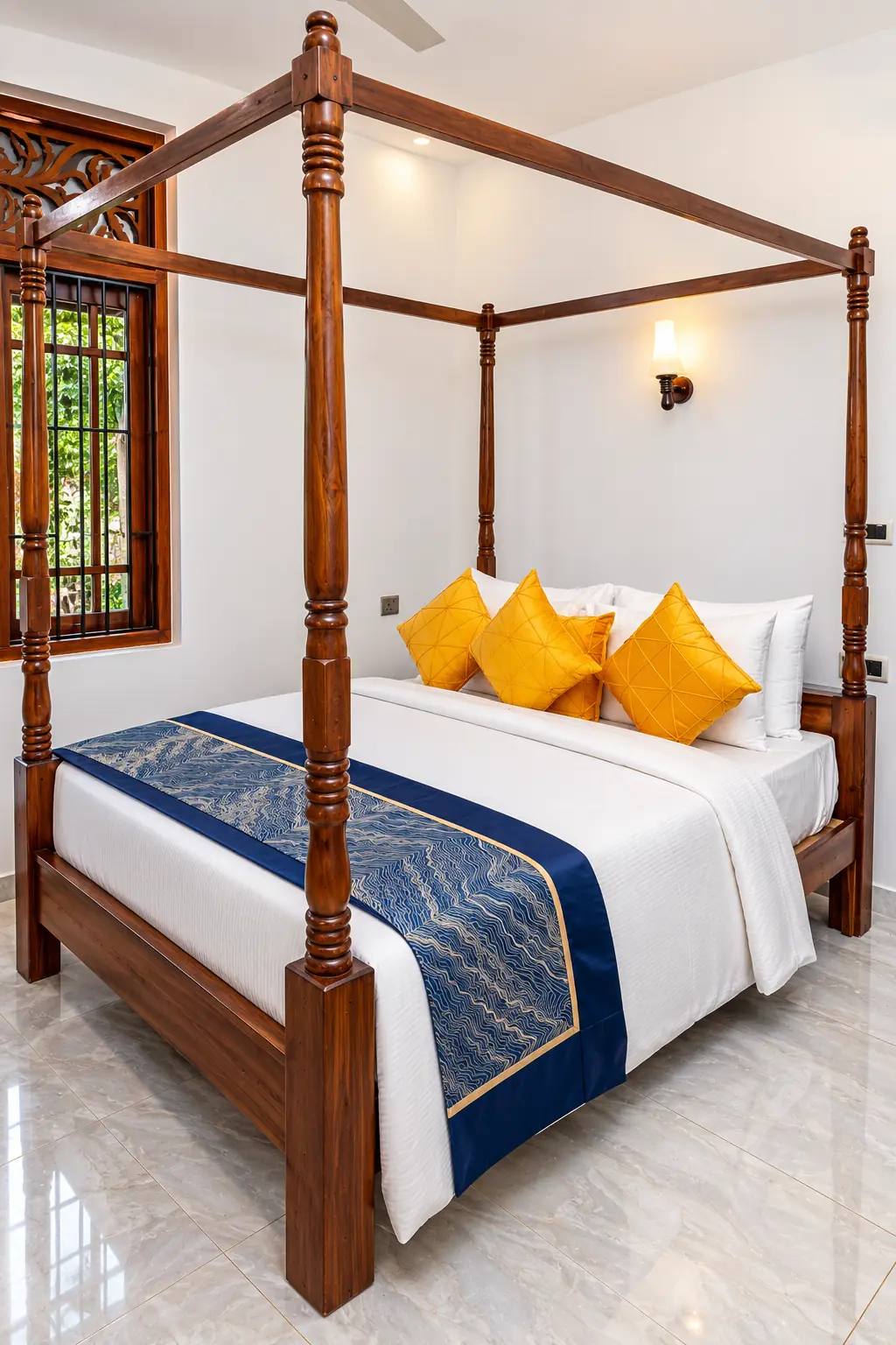 The Four-Poster – bedroom at Natarich villa, Marawila
