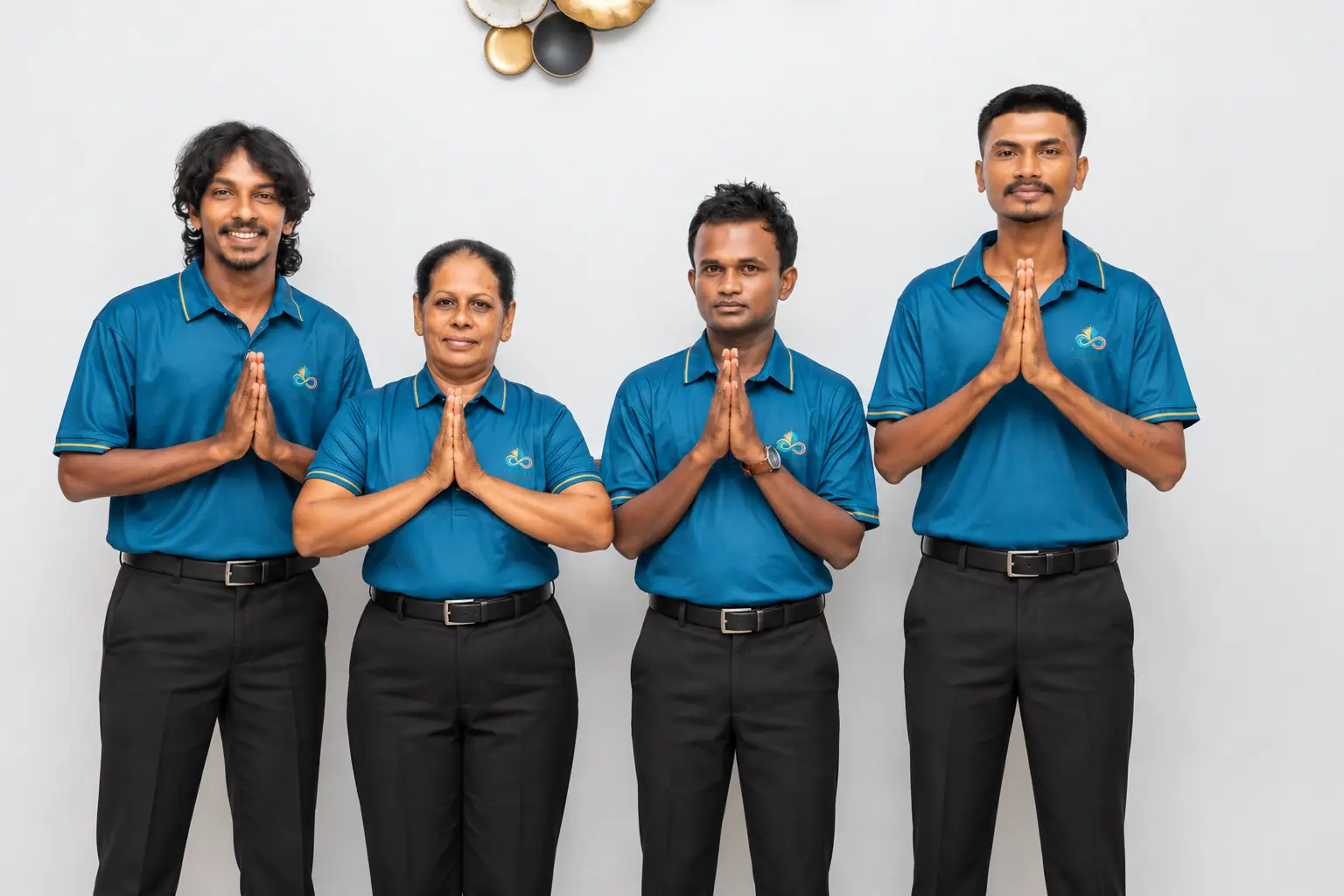 The Natarich team welcoming guests with a traditional greeting
